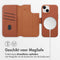 Accezz Hoesje Geschikt voor iPhone 14 Hoesje Met Pasjeshouder - Accezz Leather Bookcase 2-in-1 Geschikt voor MagSafe - bruin