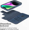 Accezz Hoesje Geschikt voor iPhone 14 Hoesje Met Pasjeshouder - Accezz Leather Bookcase 2-in-1 Geschikt voor MagSafe - donkerblauw