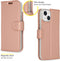 Accezz Hoesje Geschikt voor iPhone 14 Hoesje Met Pasjeshouder - Accezz Wallet Softcase Bookcase - Rosé Goud