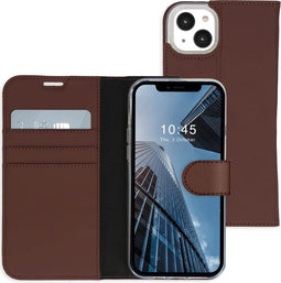 Accezz Hoesje Geschikt voor iPhone 14 Plus Hoesje Met Pasjeshouder - Accezz Wallet Softcase Bookcase - Bruin