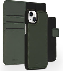 Accezz Hoesje Geschikt voor iPhone 14 Plus Hoesje Met Pasjeshouder - Accezz Premium Leather 2 in 1 Wallet Bookcase - Groen