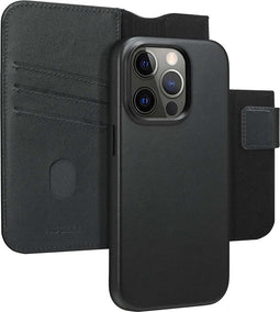 Accezz Hoesje Geschikt voor iPhone 14 Pro Hoesje Met Pasjeshouder - Accezz Leather Bookcase 2-in-1 Geschikt voor MagSafe - zwart