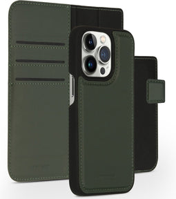 Accezz Hoesje Geschikt voor iPhone 14 Pro Hoesje Met Pasjeshouder - Accezz Premium Leather 2 in 1 Wallet Bookcase - Groen