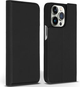 Accezz Hoesje Geschikt voor iPhone 14 Pro Hoesje Met Pasjeshouder - Accezz Premium Leather Slim Bookcase - Zwart