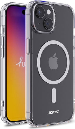 Accezz Hoesje Geschikt voor iPhone 15 Hoesje - Accezz Clear Backcover Geschikt voor MagSafe - Transparant