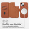 Accezz Hoesje Geschikt voor iPhone 15 Hoesje Met Pasjeshouder - Accezz Leather Bookcase 2-in-1 Geschikt voor MagSafe - bruin