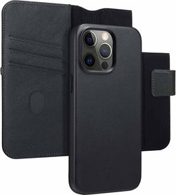 Accezz Hoesje Geschikt voor iPhone 15 Pro Max Hoesje Met Pasjeshouder - Accezz Leather Bookcase 2-in-1 Geschikt voor MagSafe - zwart