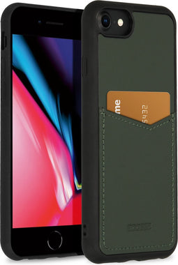 Accezz Hoesje Geschikt voor iPhone SE (2022) / SE (2020) / 8 / 7 / 6s / 6 Hoesje Met Pasjeshouder - Accezz Premium Leather Card Slot Backcover - Groen