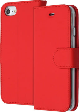 Accezz Hoesje Geschikt voor iPhone SE (2022) / SE (2020) / 8 / 7 / 6s / 6 Hoesje Met Pasjeshouder - Accezz Wallet Softcase Bookcase - Rood