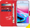 Accezz Hoesje Geschikt voor iPhone SE (2022) / SE (2020) / 8 / 7 / 6s / 6 Hoesje Met Pasjeshouder - Accezz Wallet Softcase Bookcase - Rood