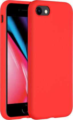 Accezz Hoesje Geschikt voor iPhone SE (2022) / SE (2020) / 8 / 7 Hoesje Siliconen - Accezz Liquid Silicone Backcover - Rood
