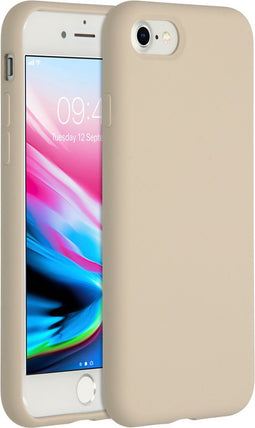Accezz Hoesje Geschikt voor iPhone SE (2022) / SE (2020) / 8 / 7 Hoesje Siliconen - Accezz Liquid Silicone Backcover - beige