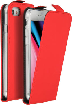 Accezz Hoesje Geschikt voor iPhone SE (2022) / SE (2020) / 8 / 7 Hoesje Met Pasjeshouder - Accezz Flipcase - Rood