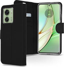 Accezz Hoesje Geschikt voor Motorola Edge 40 Hoesje Met Pasjeshouder - Accezz Wallet Softcase Bookcase - Zwart