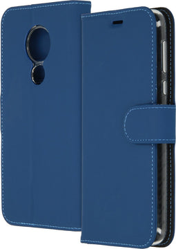 Accezz Hoesje Geschikt voor Motorola Moto G7 Power Hoesje Met Pasjeshouder - Accezz Wallet Softcase Bookcase - Donkerblauw