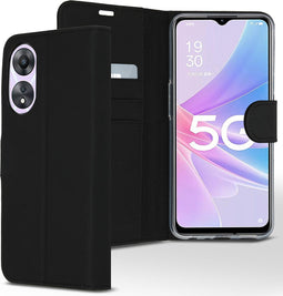 Accezz Hoesje Geschikt voor Oppo A78 Hoesje Met Pasjeshouder - Accezz Wallet Softcase Bookcase - Zwart