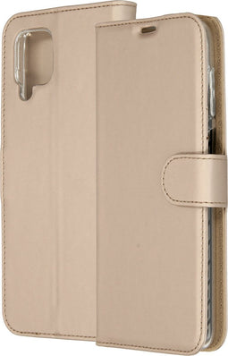 Accezz Hoesje Geschikt voor Samsung Galaxy A12 Hoesje Met Pasjeshouder - Accezz Wallet Softcase Bookcase - goud