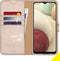 Accezz Hoesje Geschikt voor Samsung Galaxy A12 Hoesje Met Pasjeshouder - Accezz Wallet Softcase Bookcase - goud