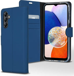 Accezz Hoesje Geschikt voor Samsung Galaxy A14 (5G) / A14 (4G) Hoesje Met Pasjeshouder - Accezz Wallet Softcase Bookcase - Donkerblauw