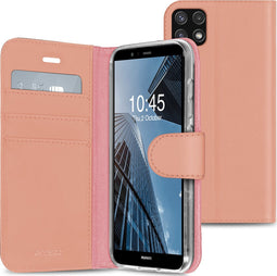 Accezz Hoesje Geschikt voor Samsung Galaxy A22 (5G) Hoesje Met Pasjeshouder - Accezz Wallet Softcase Bookcase - Rosé Goud