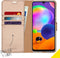 Accezz Hoesje Geschikt voor Samsung Galaxy A31 Hoesje Met Pasjeshouder - Accezz Wallet Softcase Bookcase - goud
