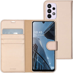 Accezz Hoesje Geschikt voor Samsung Galaxy A33 Hoesje Met Pasjeshouder - Accezz Wallet Softcase Bookcase - goud