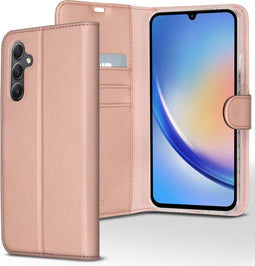 Accezz Hoesje Geschikt voor Samsung Galaxy A34 (5G) Hoesje Met Pasjeshouder - Accezz Wallet Softcase Bookcase - Rosé Goud