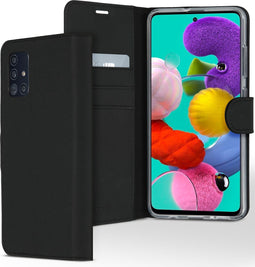 Accezz Hoesje Geschikt voor Samsung Galaxy A51 Hoesje Met Pasjeshouder - Accezz Wallet Softcase Bookcase - Zwart