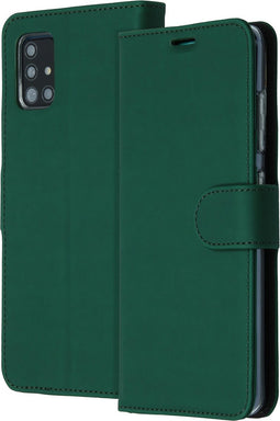 Accezz Hoesje Geschikt voor Samsung Galaxy A51 Hoesje Met Pasjeshouder - Accezz Wallet Softcase Bookcase - Groen