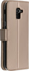 Accezz Hoesje Geschikt voor Samsung Galaxy J6 Hoesje Met Pasjeshouder - Accezz Wallet Softcase Bookcase - goud