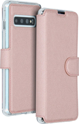 Accezz Hoesje Geschikt voor Samsung Galaxy S10 Hoesje Met Pasjeshouder - Accezz Xtreme Wallet Bookcase - Roze