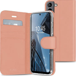 Accezz Hoesje Geschikt voor Samsung Galaxy S21 FE Hoesje Met Pasjeshouder - Accezz Wallet Softcase Bookcase - Rosé Goud