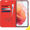 Accezz Hoesje Geschikt voor Samsung Galaxy S21 Hoesje Met Pasjeshouder - Accezz Wallet Softcase Bookcase - Rood