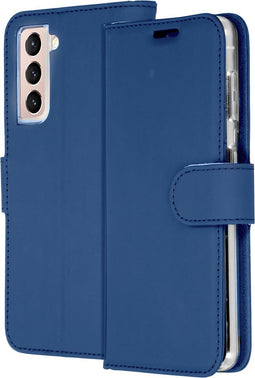 Accezz Hoesje Geschikt voor Samsung Galaxy S21 Plus Hoesje Met Pasjeshouder - Accezz Wallet Softcase Bookcase - Donkerblauw