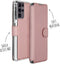 Accezz Hoesje Geschikt voor Samsung Galaxy S21 Ultra Hoesje Met Pasjeshouder - Accezz Xtreme Wallet Bookcase - Rosé Goud