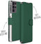 Accezz Hoesje Geschikt voor Samsung Galaxy S21 Ultra Hoesje Met Pasjeshouder - Accezz Xtreme Wallet Bookcase - Donkergroen