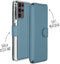 Accezz Hoesje Geschikt voor Samsung Galaxy S21 Ultra Hoesje Met Pasjeshouder - Accezz Xtreme Wallet Bookcase - Lichtblauw