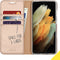 Accezz Hoesje Geschikt voor Samsung Galaxy S21 Ultra Hoesje Met Pasjeshouder - Accezz Wallet Softcase Bookcase - goud