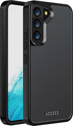 Accezz Hoesje Geschikt voor Samsung Galaxy S22 Hoesje - Accezz Rugged Frosted Backcover - Zwart