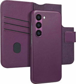 Accezz Hoesje Geschikt voor Samsung Galaxy S23 Hoesje Met Pasjeshouder - Accezz Leather Bookcase 2-in-1 Geschikt voor MagSafe - paars