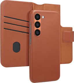 Accezz Hoesje Geschikt voor Samsung Galaxy S23 Hoesje Met Pasjeshouder - Accezz Leather Bookcase 2-in-1 Geschikt voor MagSafe - bruin