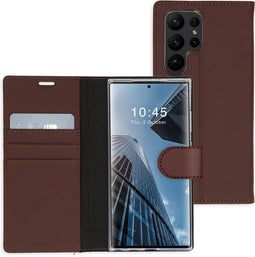 Accezz Hoesje Geschikt voor Samsung Galaxy S23 Ultra Hoesje Met Pasjeshouder - Accezz Wallet Softcase Bookcase - Bruin
