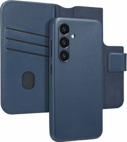 Accezz Hoesje Geschikt voor Samsung Galaxy S24 Hoesje Met Pasjeshouder - Accezz Leather Bookcase 2-in-1 Geschikt voor MagSafe - donkerblauw