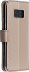 Accezz Hoesje Geschikt voor Samsung Galaxy S8 Hoesje Met Pasjeshouder - Accezz Wallet Softcase Bookcase - goud