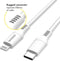 Accezz Kabel - Geschikt voor Lightning naar USB C Kabel - 0.2 meter - Snellader & Datasynchronisatie - Oplaadkabel geschikt voor iPhone 11/12/13/14 - Wit