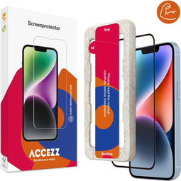 Accezz Screenprotector Geschikt voor iPhone 13 - Accezz Triple Strong Full Cover Glass Screenprotector met bio applicator
