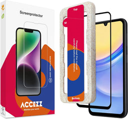 Accezz Screenprotector Geschikt voor Samsung Galaxy A15 (4G) / A15 (5G) - Accezz Gehard glas Full Cover screenprotector met bio applicator