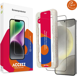 Accezz Screenprotector Geschikt voor Samsung Galaxy S24 - Accezz Triple Strong Full Cover Glass Screenprotector met bio applicator