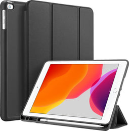 Accezz Tablet Hoes Geschikt voor iPad 8 (2020) 8e generatie / iPad 7 (2019) 7e generatie / iPad 9 (2021) 9e generatie - Accezz Smart Silicone Bookcase - Zwart