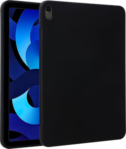 Accezz Tablet Hoes Geschikt voor iPad Air 4 (2020) /iPad Air 11 inch (2024) M2 / iPad Air 5 (2022) - Accezz Liquid Silicone Backcover met penhouder - Zwart /Zwart